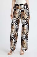Anne Klein High Waist Print Pull-On Wide Leg Pants