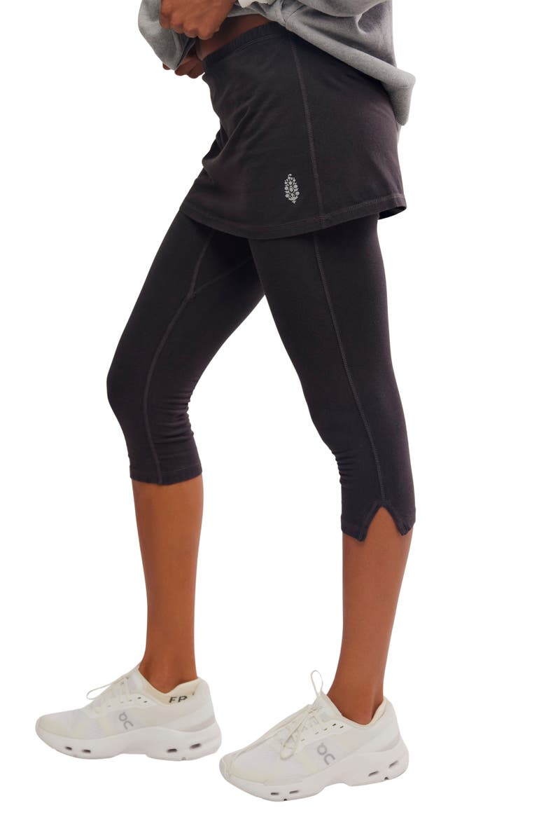 Free People Intensity Mid Rise Capri Skegging, Alternate, color, Black