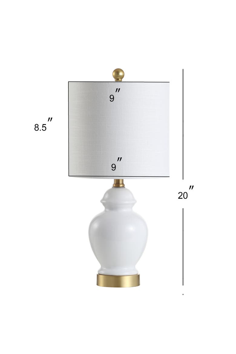 Perry Ceramic/Metal LED Table Lamp, Alternate, color, White