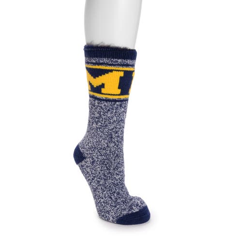 Muk Luks Gameday Heat Retainer Socks In Blue