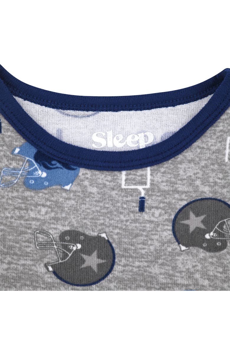 SLEEP ON IT Kids' Football Print Fitted 3-Piece Pajamas, Alternate, color,