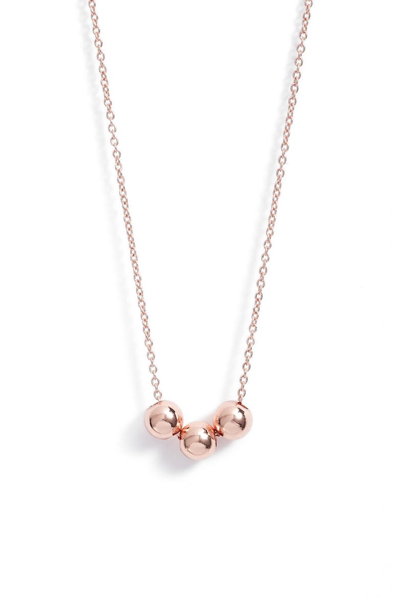 Newport Beaded Necklace, Main, color, ROSE GOLD