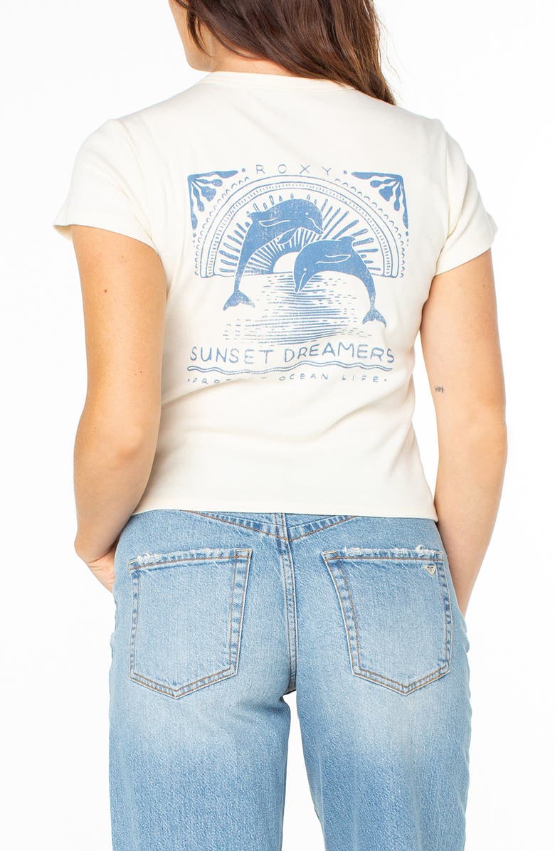 Roxy Sunset Dreams '90s Baby T-Shirt, Alternate, color, Egret Sunset Dreams