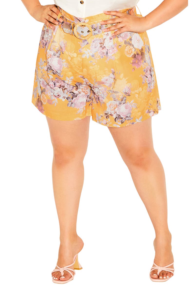 Lisbon Linen Blend Shorts, Main, color, GOLD LISBON