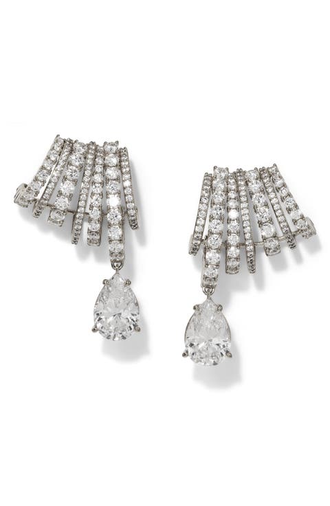 Bonne Anne Cubic Zirconia Climber Earrings