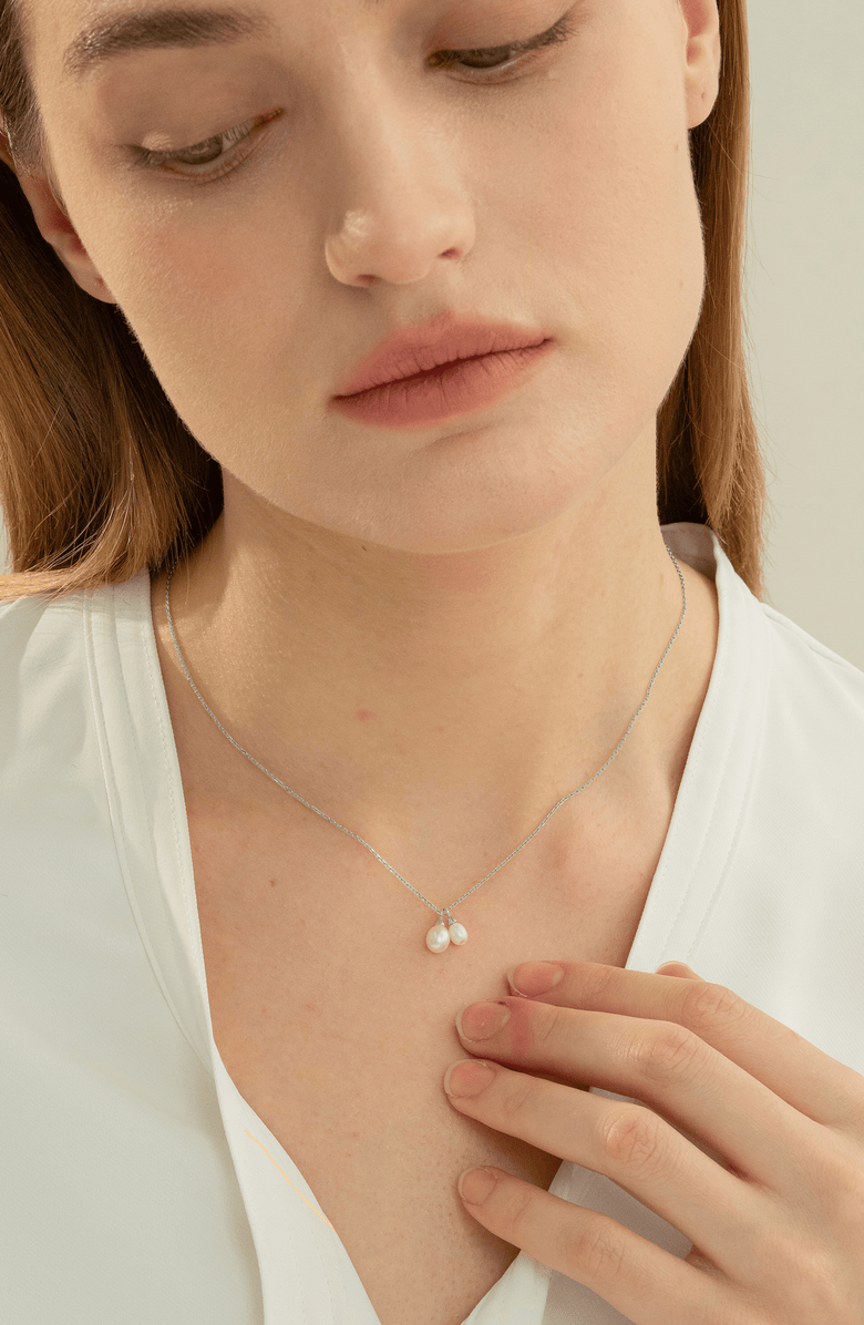 Bearfruit Jewelry 18k Gold Plated Sterling Silver Maisie Pearl Pendant Necklace Holiday Gift Idea, Alternate, color, Silver