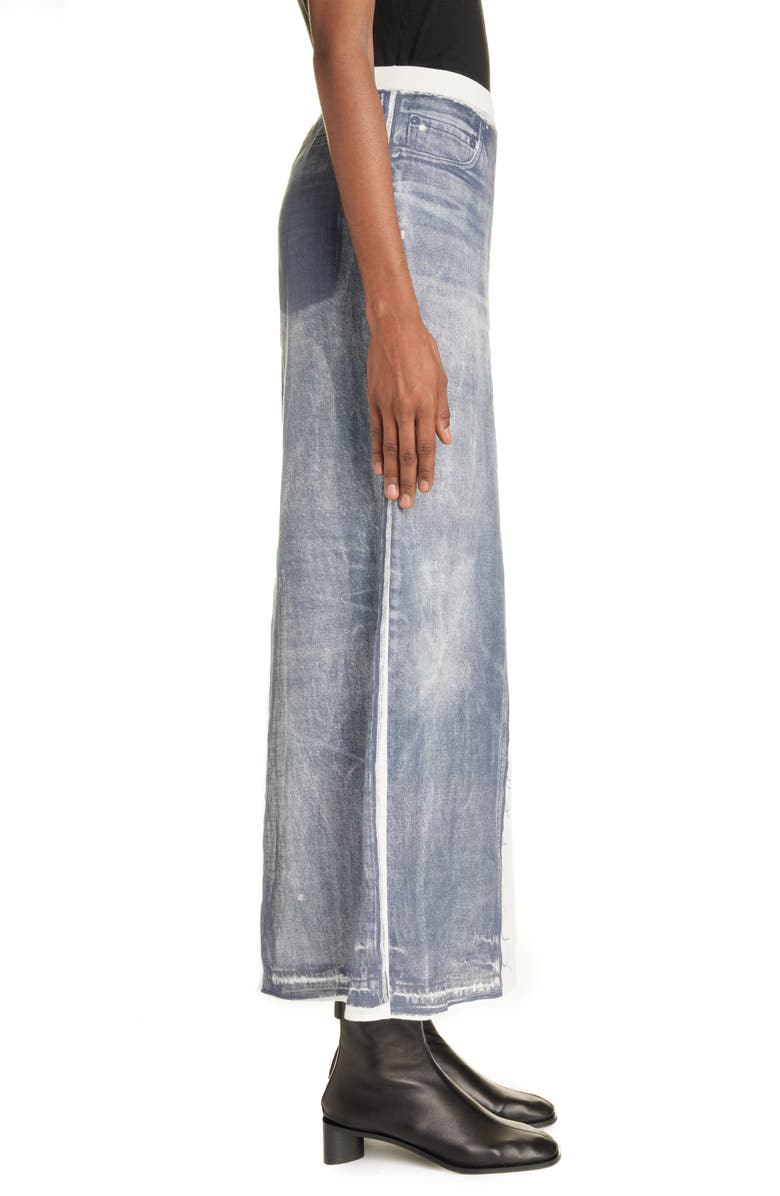 Acne Studios Ippina Trompe l'Oeil Linen Midi Skirt, Alternate, color, 