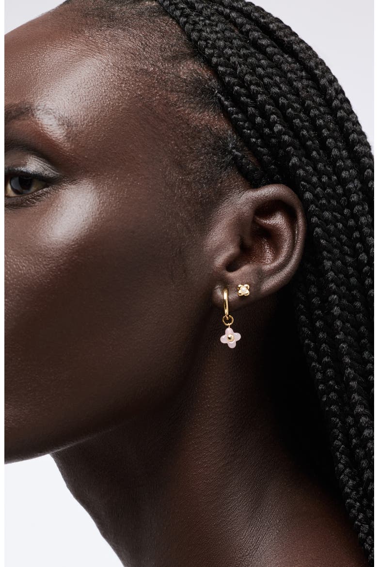Liora Flower Freshwater Pearl Stud Earrings, Alternate, color, GOLD/ PEARL