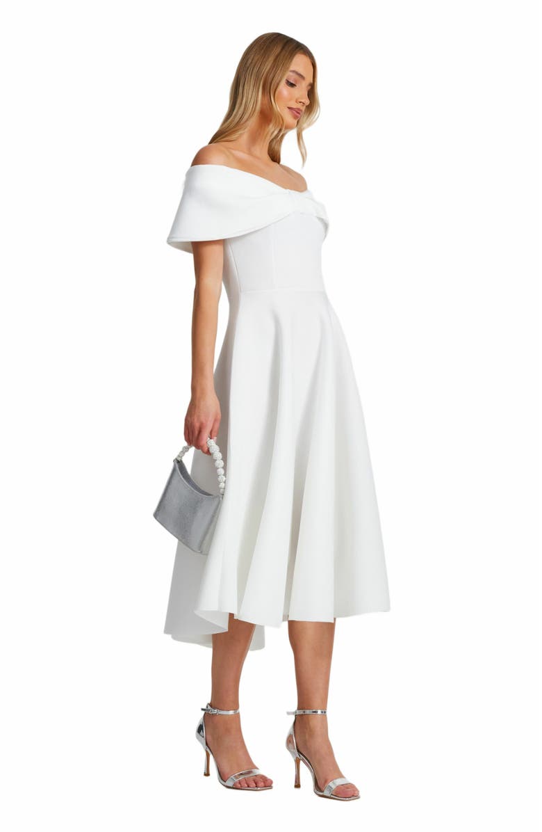 QUIZ Bow Detail Skater Dress, Main, color, 