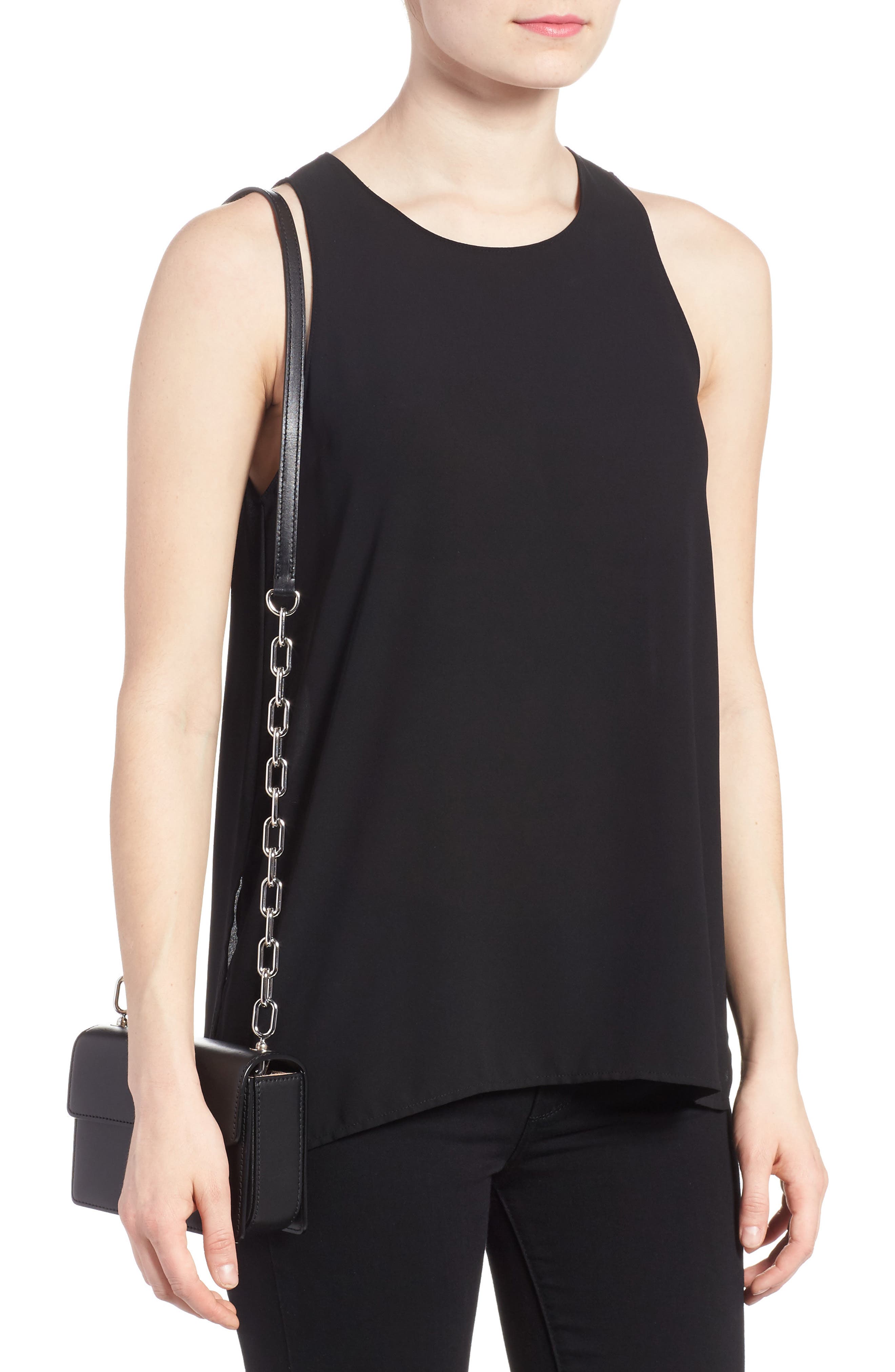 Hook Small Leather Crossbody Bag, Alternate, color, BLACK