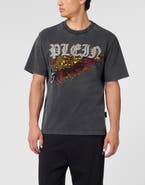 PHILIPP PLEIN Washed Round Neck T-Shirt Eagle Skull Skull Men
