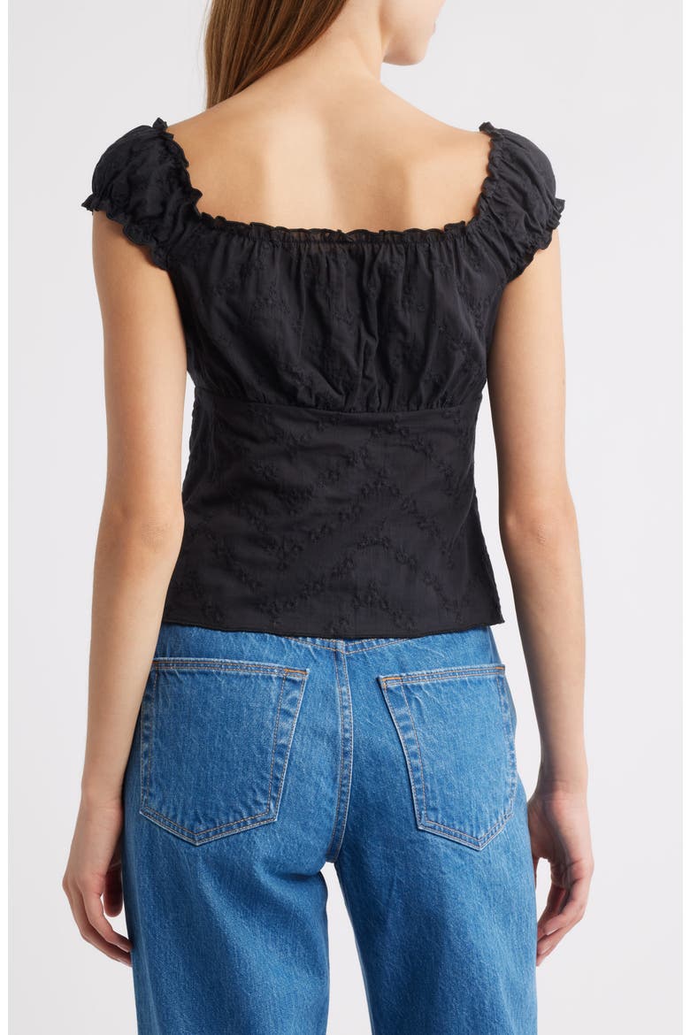 Embroidered Crop Top, Alternate, color, BLACK