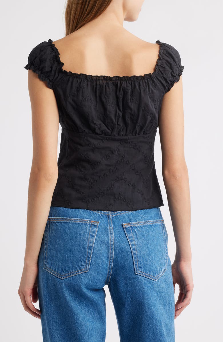 Bella Venice Embroidered Crop Top, Alternate, color, Black