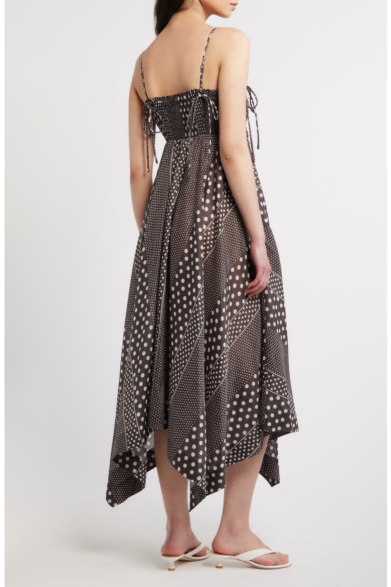 Nani Handkerchief Hem Sundress, Alternate, color, DARK BROWN