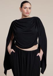 ELOQUII Draped Flounce Top