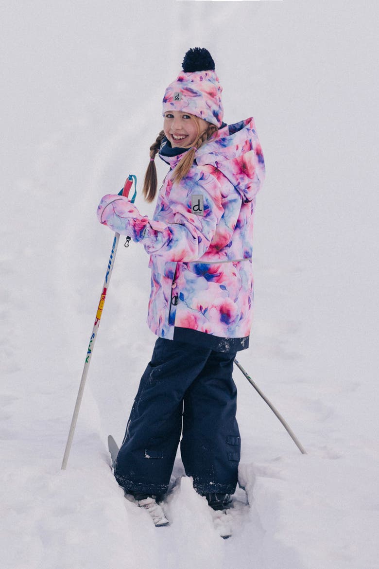 Play Watercolor Floral Jacket & Reinforced Pants Two Piece Snowsuit, Alternate, color, Mauve Watercolor Floral Print
