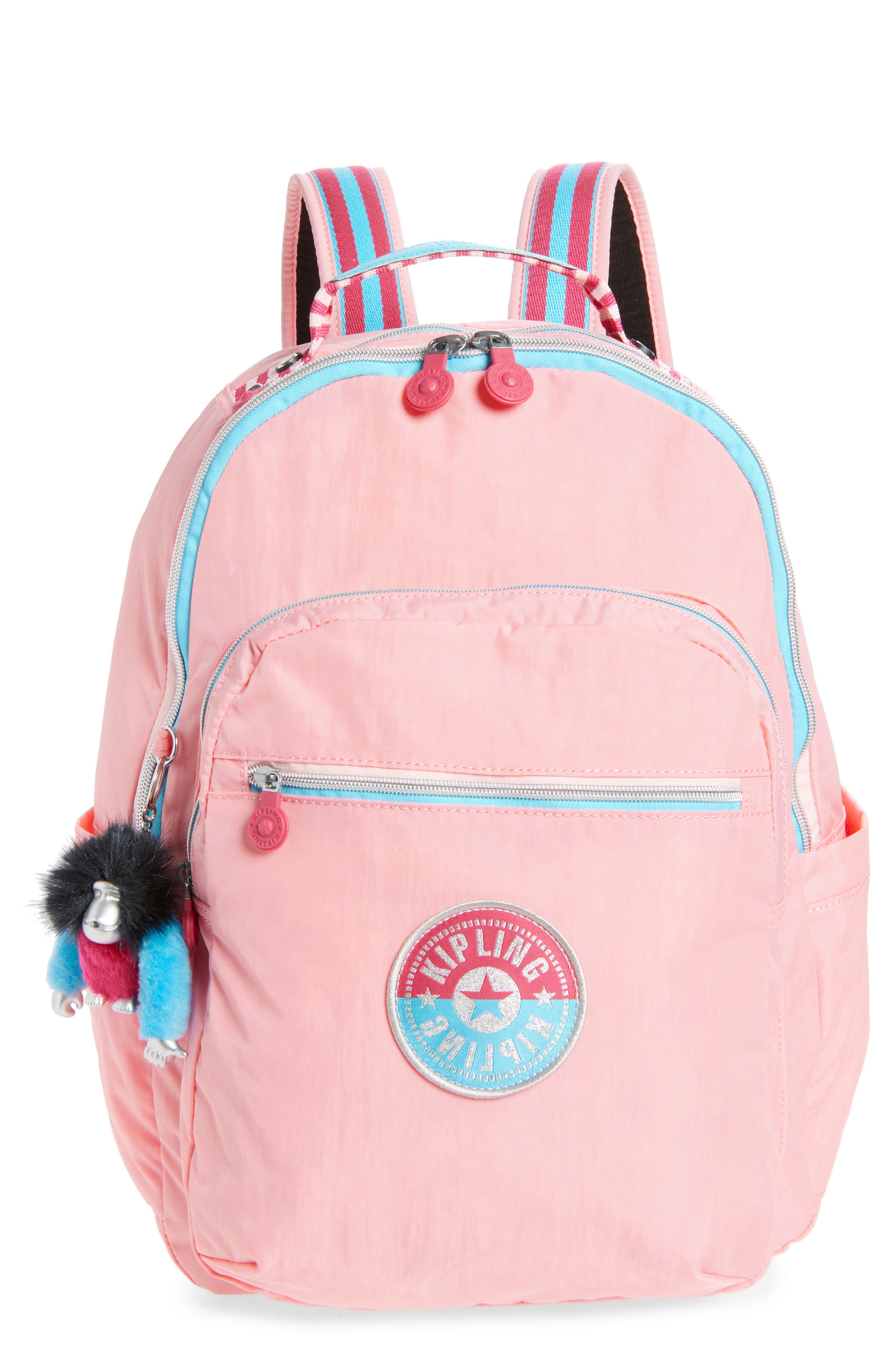 Kipling Kids' Seoul Backpack, Main, color, Coral Sea