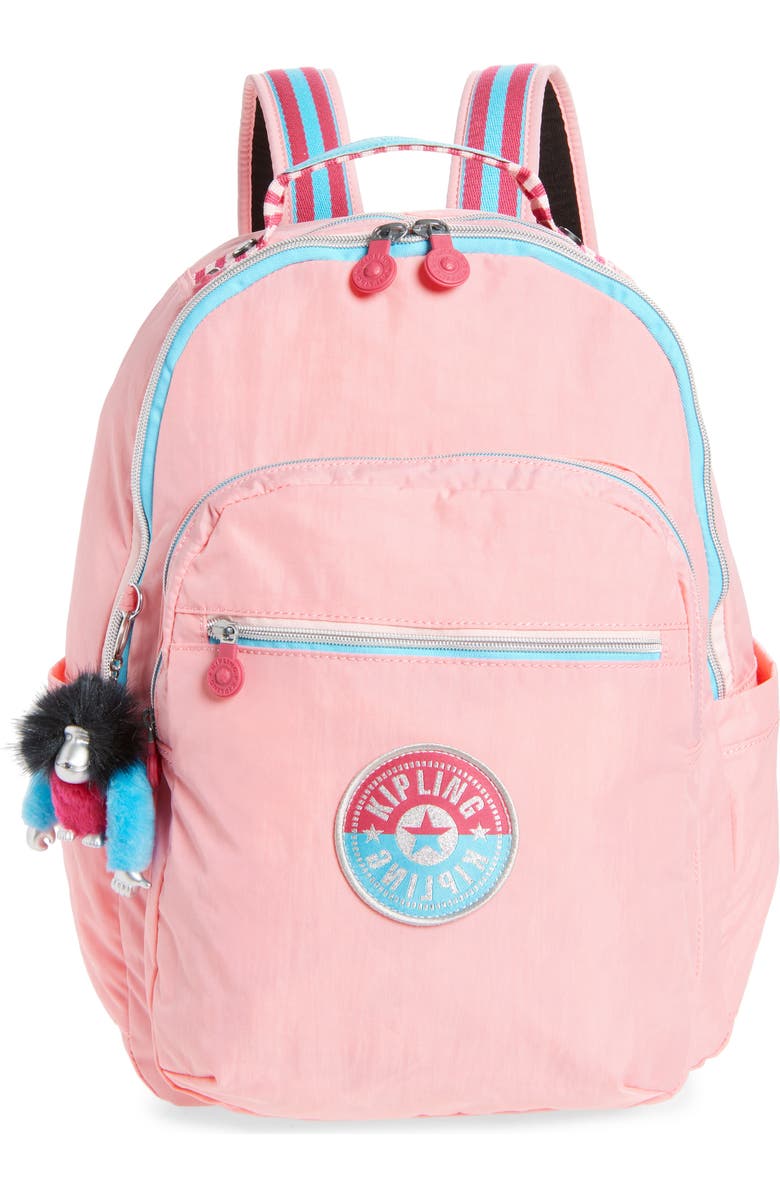 Kipling Kids' Seoul Backpack, Main, color, Coral Sea