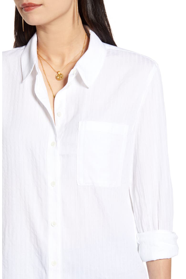 Shadow Stripe Classic Shirt, Alternate, color, WHITE