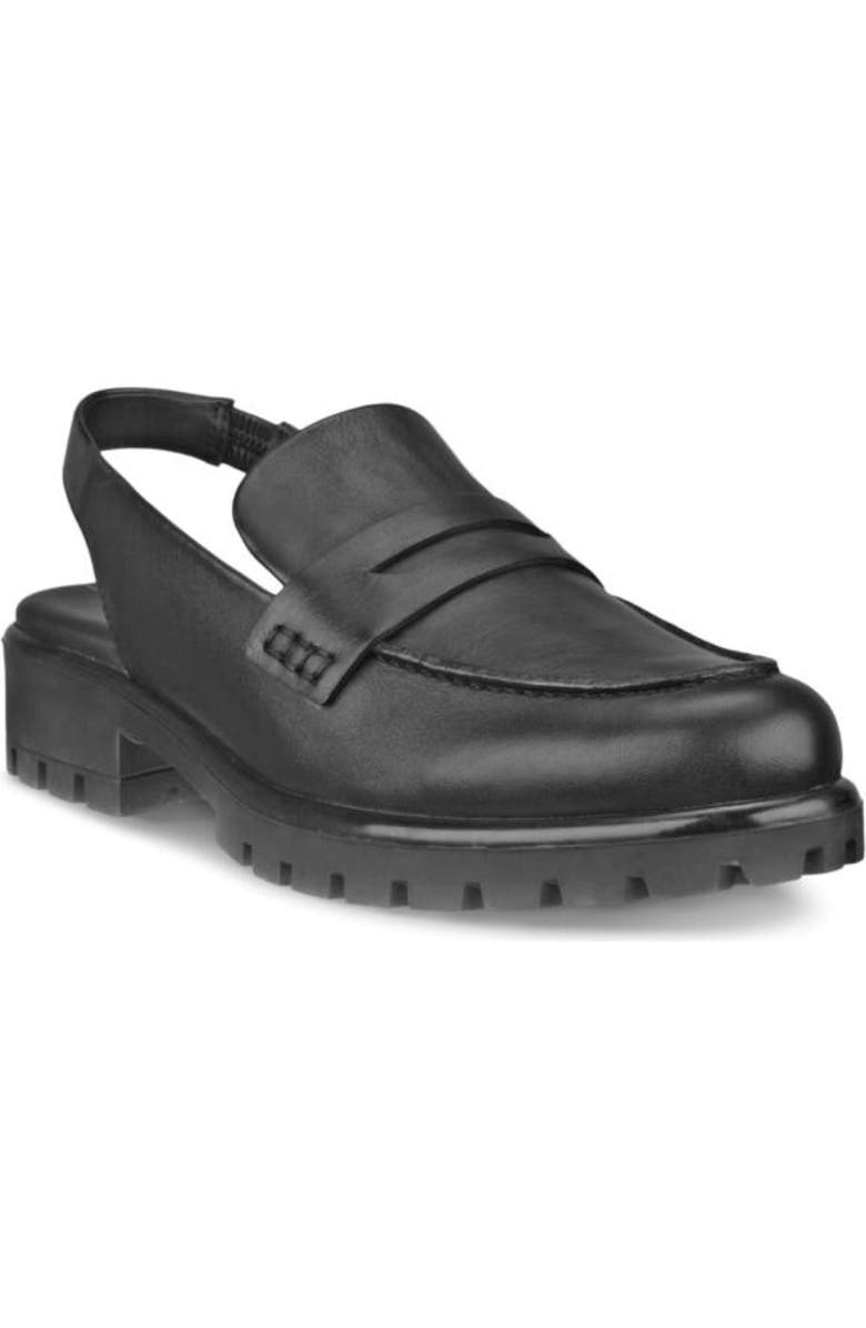 ECCO Modtray Water Resistant Slingback Penny Loafer, Main, color, Black
