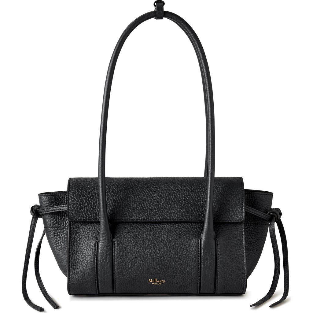 Mulberry 'small Bayswater' Black Shoulder Bag With Laminated Logo In Black