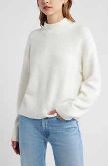 Open Edit Boxy Mock Neck Sweater