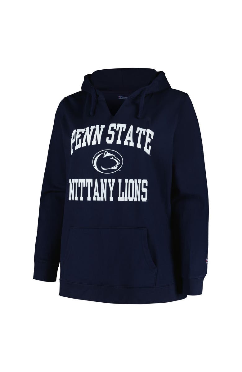Champion Women's Champion Navy Penn State Nittany Lions Plus Size Heart & Soul Notch Neck Pullover, Alternate, color,