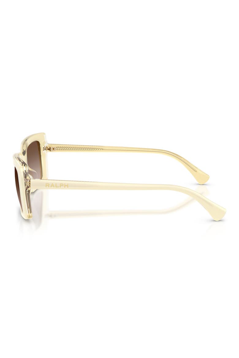 56mm Rectangular Sunglasses, Alternate, color, BEIGE TRANSPARENT / BROWN