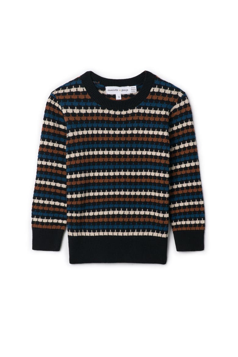 Multi Color Knit Pullover Sweater, Main, color, Black Multi