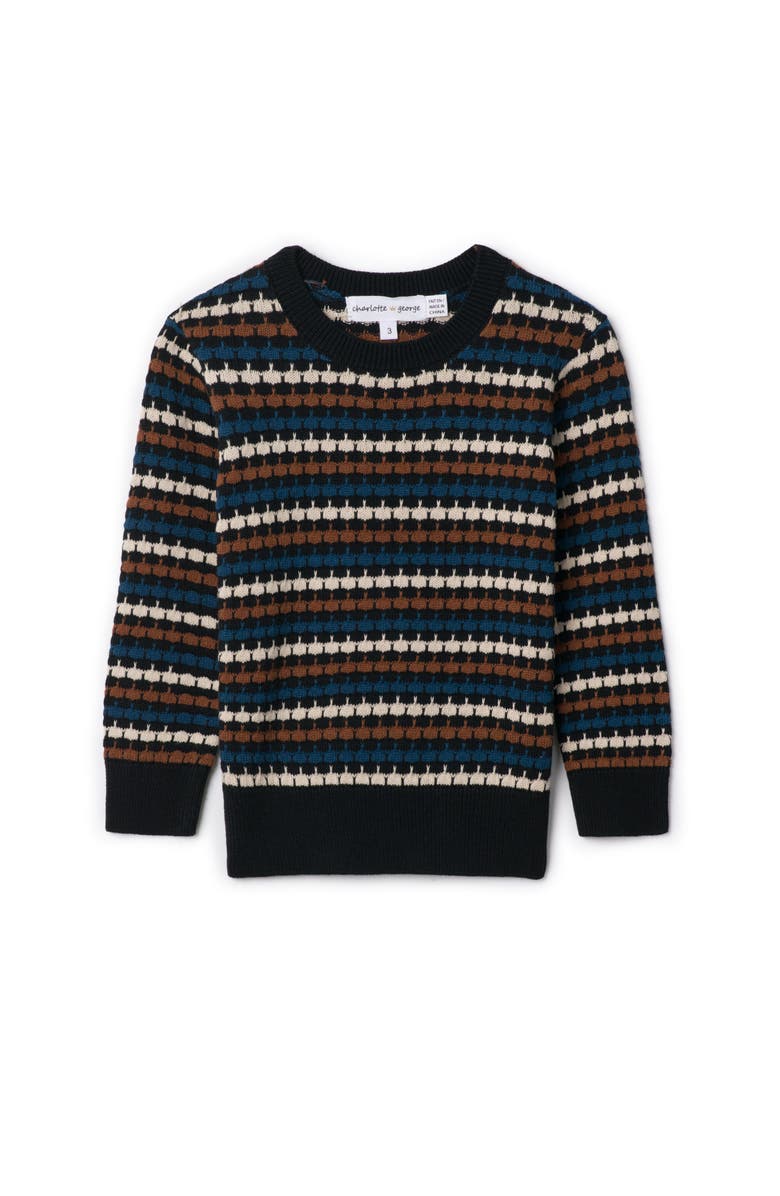 Charlotte & George Multi Color Knit Pullover Sweater, Main, color, Black Multi