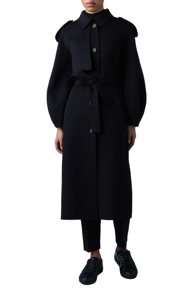 Ceyla Double Face Wool Coat, Main, color, BLACK