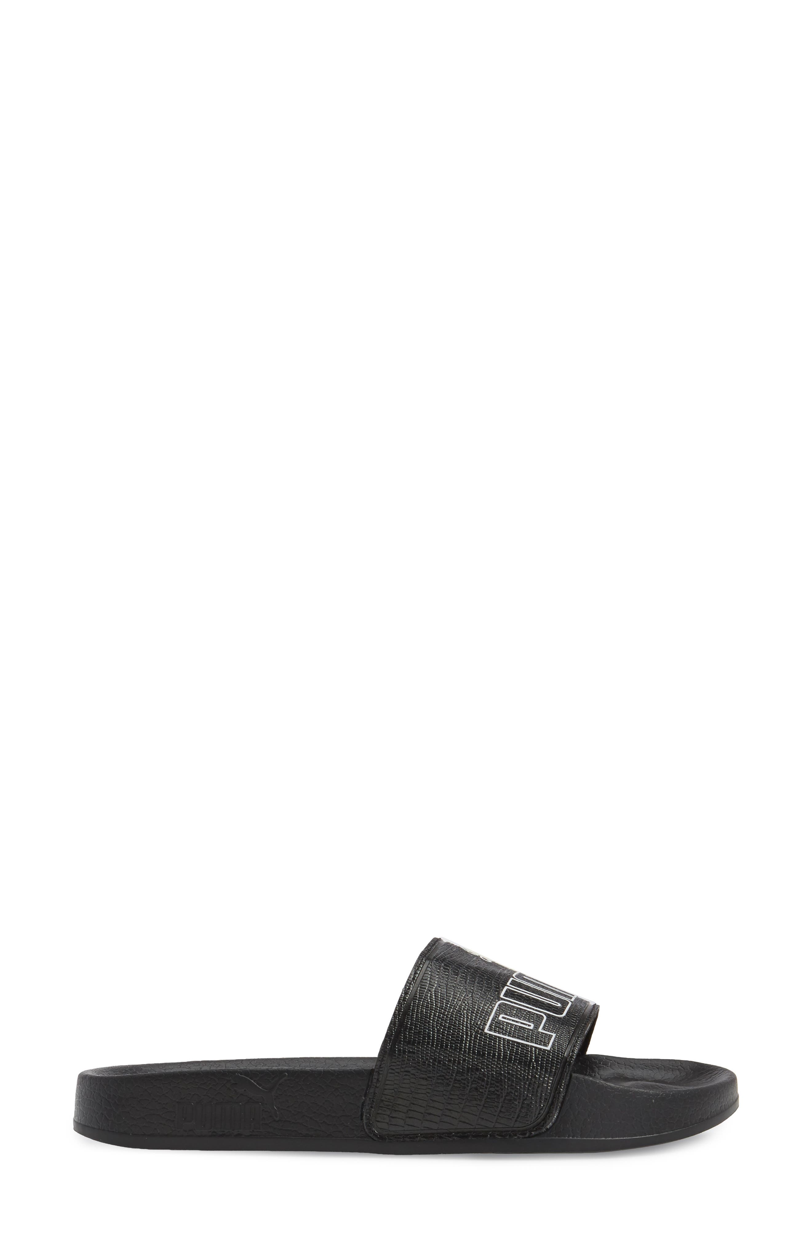 Leadcat Logo Slide Sandal, Alternate, color, BLACK/ WHITE