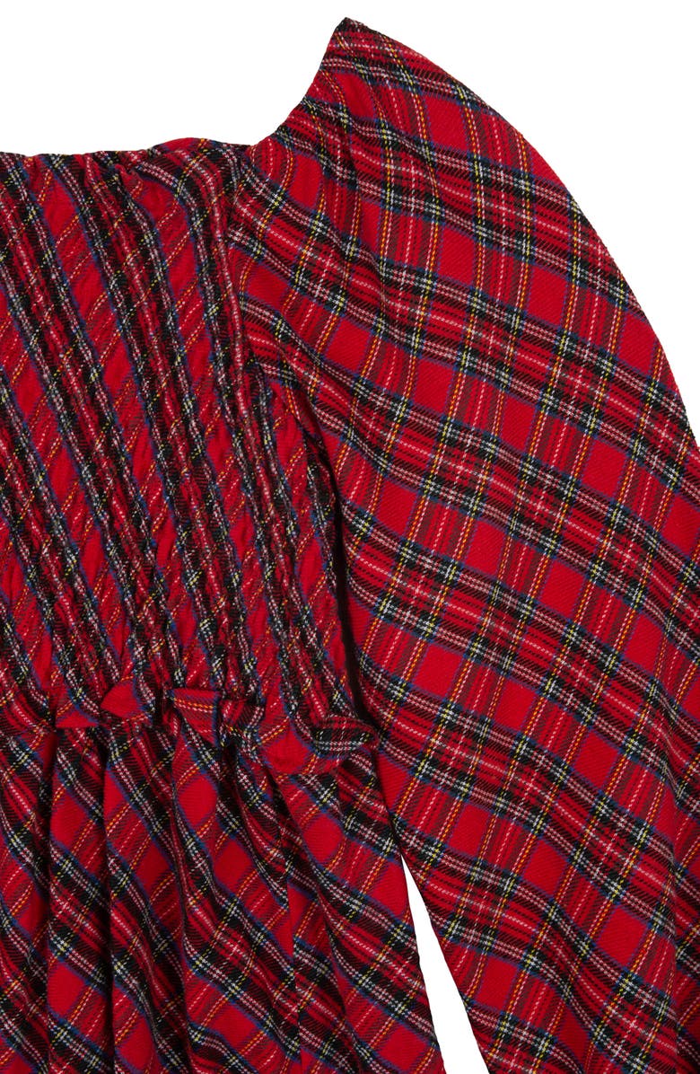 Rare Editions Kids' Yarn Dye Plaid Cotton Twill Dress, Alternate, color, Red