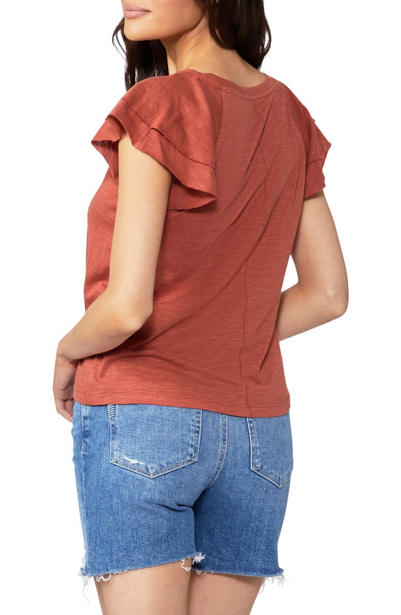 PAIGE Linnea Ruffle Sleeve T-Shirt, Alternate, color, 
