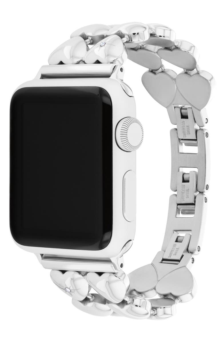 COACH Stainless Steel 20mm Apple Watch<sup>®</sup> Bracelet Watchband, Alternate, color, Silver