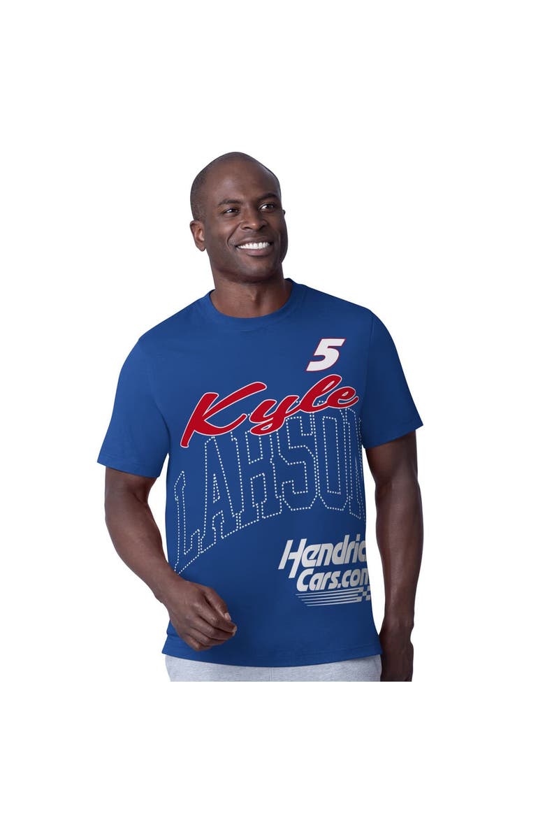 Men's Starter  Royal Kyle Larson Hendrickcars.com Extreme Hands Off T-Shirt, Main, color, Royal