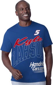 STARTER Men's Starter  Royal Kyle Larson Hendrickcars.com Extreme Hands Off T-Shirt