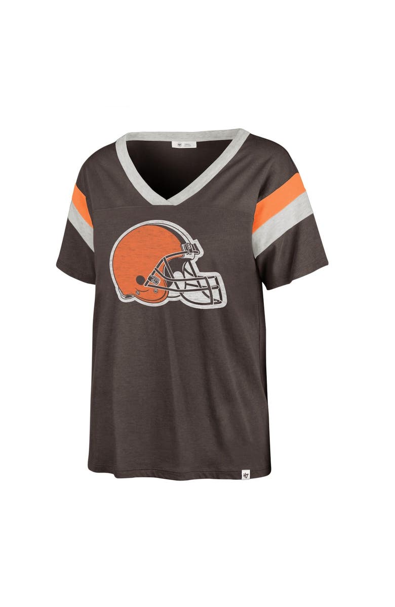 '47 Women's '47 Brown Cleveland Browns Phoenix V-Neck T-Shirt, Main, color, Brown