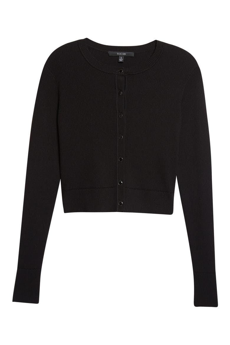 Zoe Crop Cardigan, Alternate, color, JET