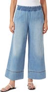 Kensie Drapey Stitch Detail Wide Leg Jeans