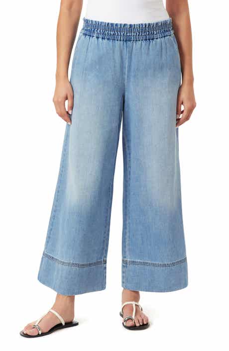 Kensie Drapey Stitch Detail Wide Leg Jeans