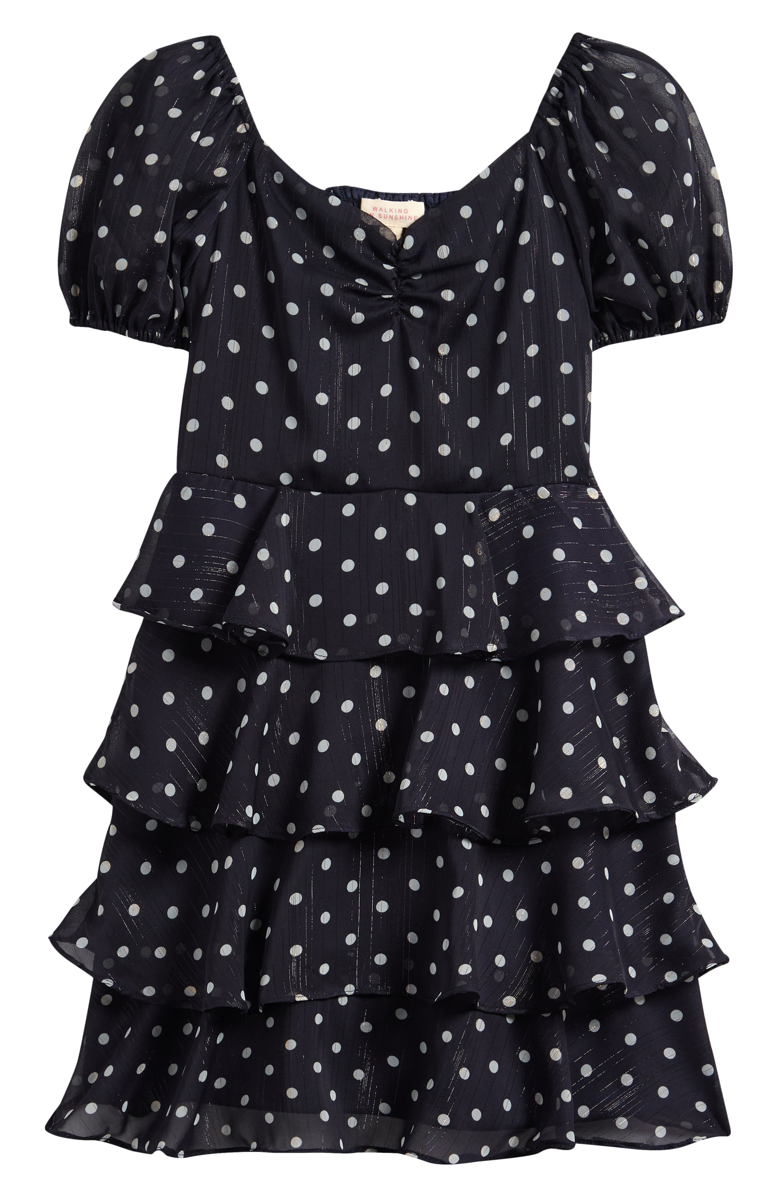 Walking on Sunshine Kids' Tiered Dot Print Dress