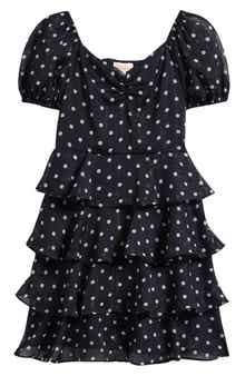 Walking on Sunshine Kids' Tiered Dot Print Dress