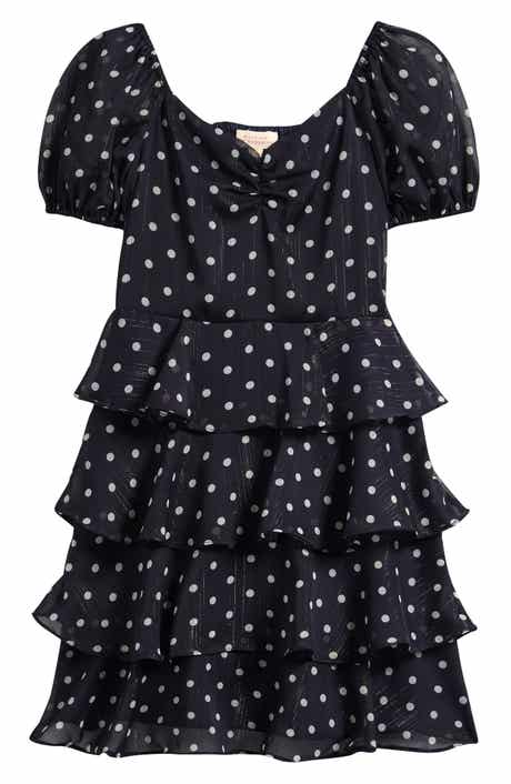 Walking on Sunshine Kids' Tiered Dot Print Dress