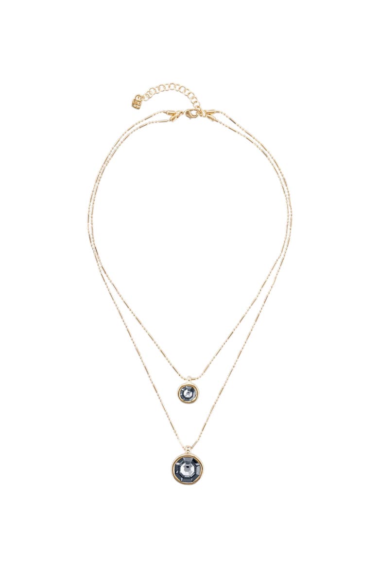 Double Strand Pendant Necklace, Alternate, color, Gold