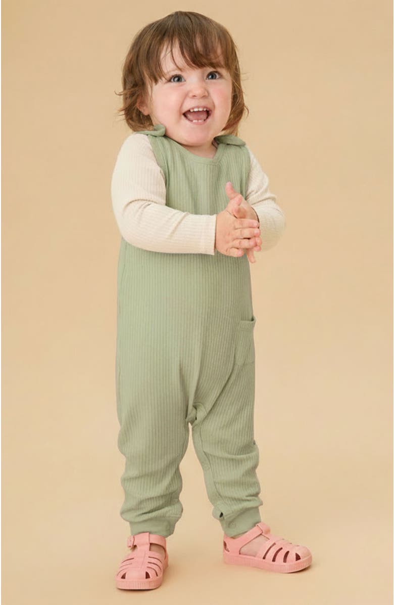 MORI Ribbed Romper, Alternate, color, Sage