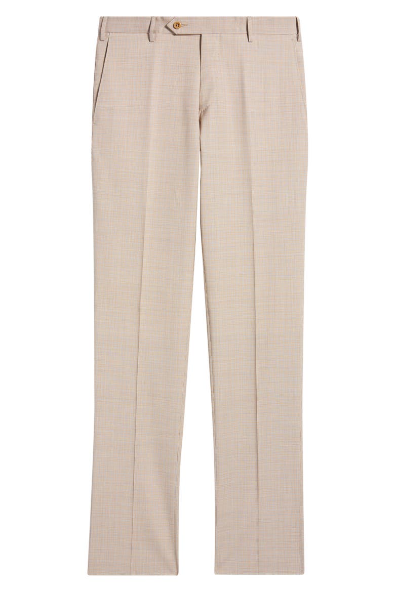 Parker Flat Front Wool Dress Pants, Alternate, color, TAN