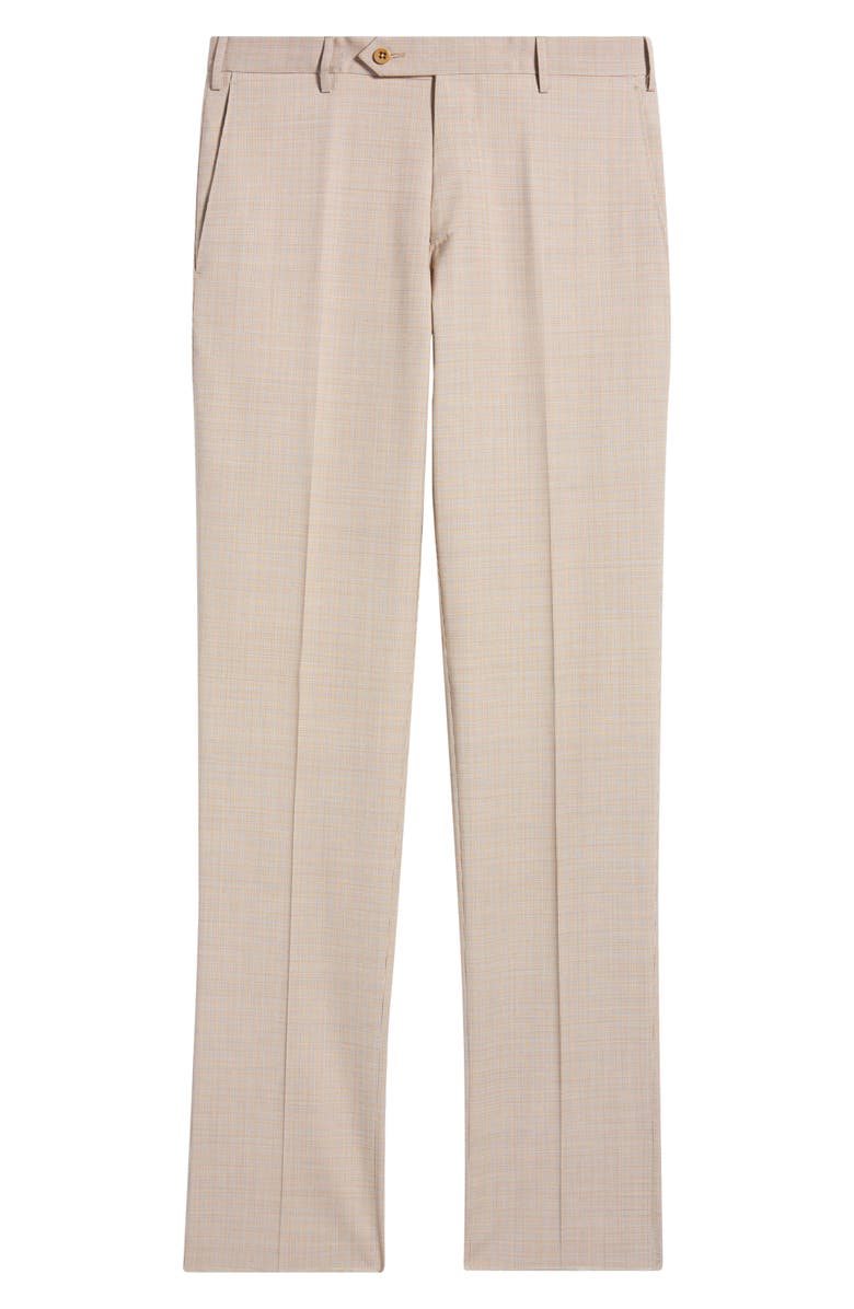 Zanella Parker Flat Front Wool Dress Pants, Alternate, color, Tan
