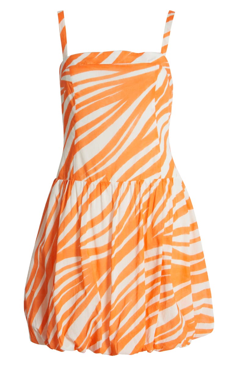 Du Paradis Prunella Bubble Hem Cotton Minidress, Alternate, color, Orange Aurora Wave