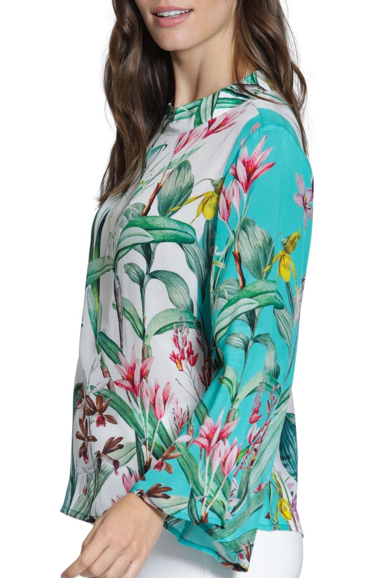 Floral Top, Alternate, color, TURQUOISE MULTI